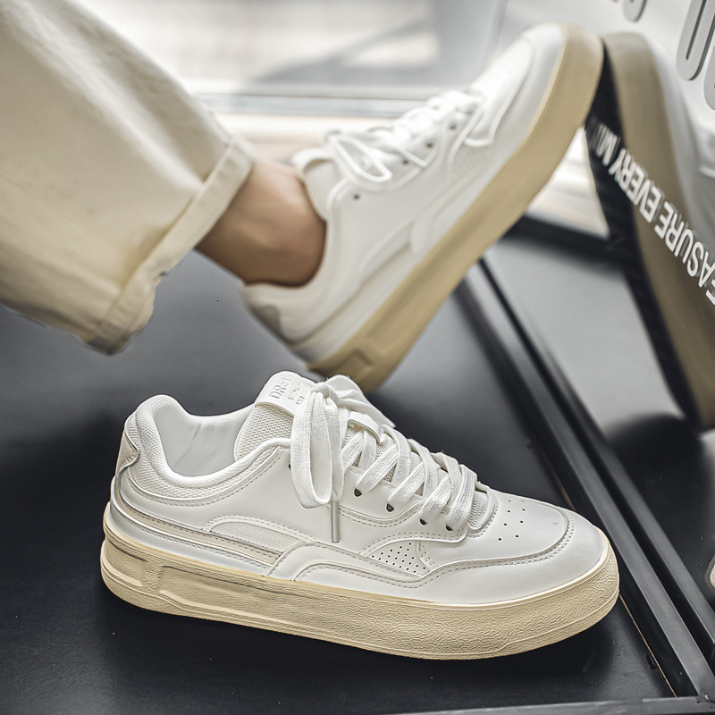 2024 Spring New Student Casual Lace-up Leather Panel Women White Shoes H1278 ddmythur