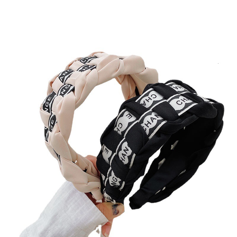 Designer Headband Simple Letter Weaving Wide Headband luxury High-end Braided Headband Casual Headband Face Wash Women's Hair Accessories