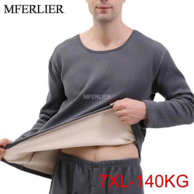 Winter Large Size Thermal Underwear Men 7XL Bust 140kg 6XL 5XL Thick Style Loose Underwear G251215