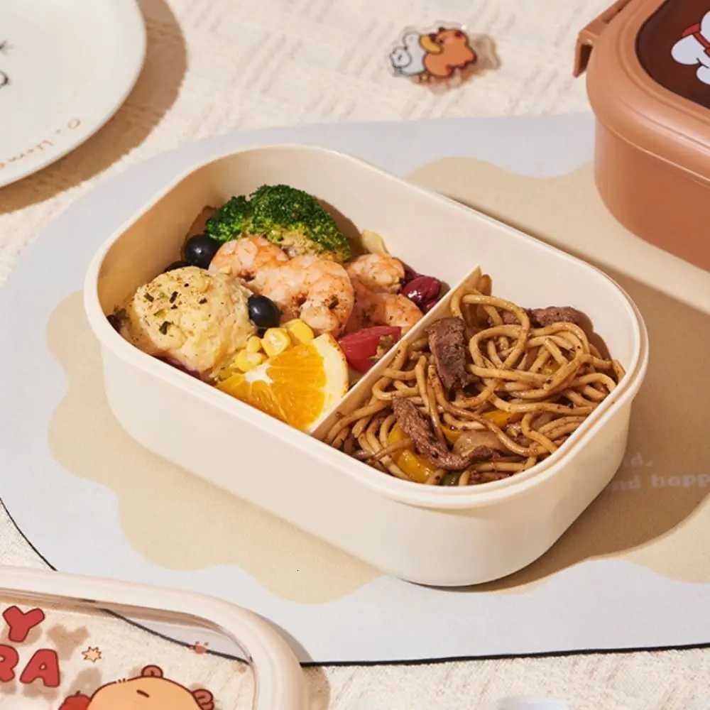 New Capybara Lunch Box Grid Leak Proof Meal Boxes Portable 1320ml Large Capacity Food Storage Box for Outdoor Picnic School H251213