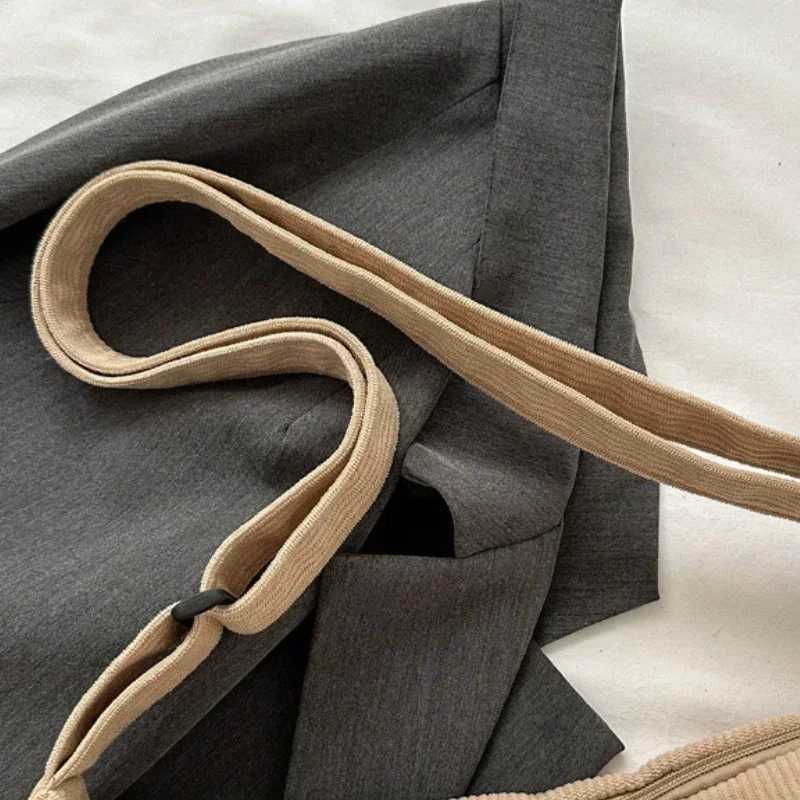 Corduroy Lazy Wind Everything Japanese Literary Single Shoulder Crossbody Student Casual Korean Female Simple Dumpling BagT251215