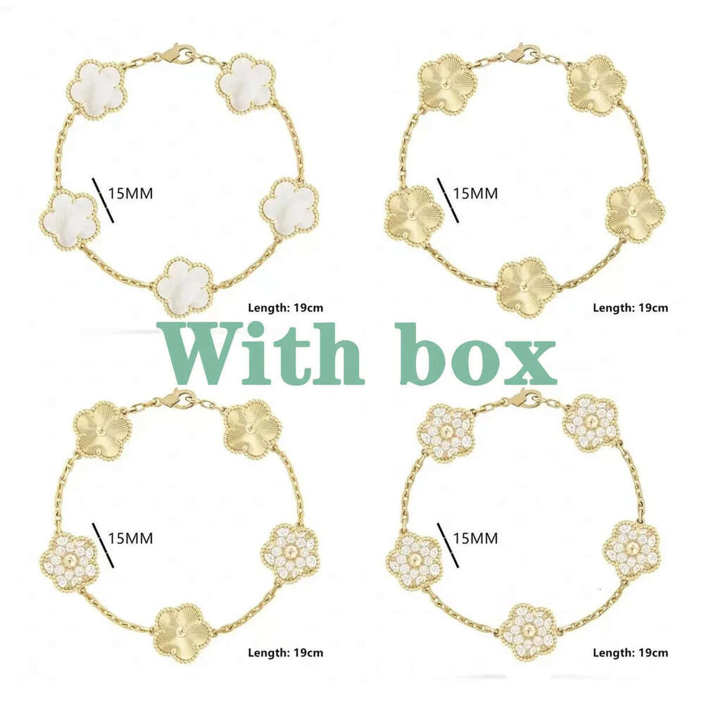 With box designer women Elegant Stainless Steel Luxury Bracelets For Her Artistic Design 18 Karat Gold Coating clover bracelet jewelry bracelets
