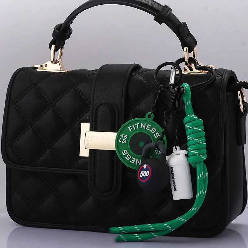 3DMini Dumbbell Fitness Kettle Keychain for Women Fashion Bag Pendant Fitness Enthusiast Bag Car Key Charm Decoration Gift M251215