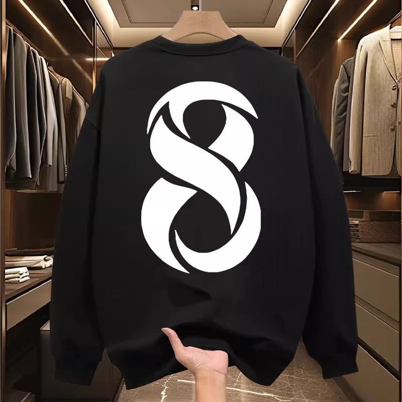 Chinese Trend Brand Hoodie for Men, 2025 New Arrival, Loose-Fit Crew Neck, Casual, Fleece-Lined, American Street Style Cool Vibe, Men's Outerwear