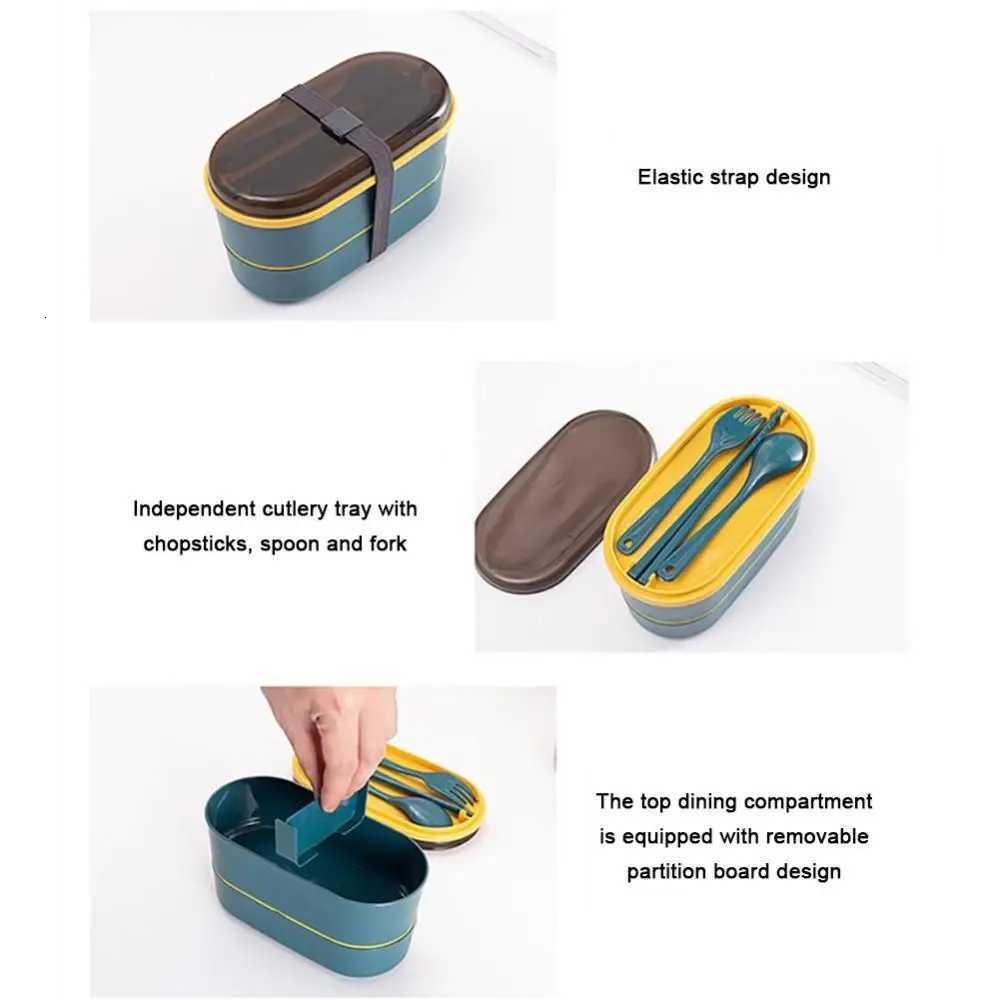 Lunch Box Students Work Double Portable Hermetic Lunch Box Microwave Heating Cpartment Storage Children Bento Box H251213