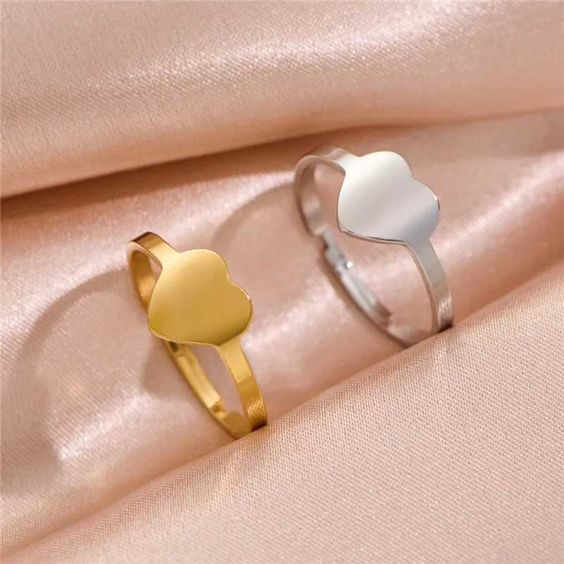 Minimalist Jewelry Geometric Finger Ring Stainless Steel Heart Round Knuckle Rings for Women Girls Party bagues pour femme M251215