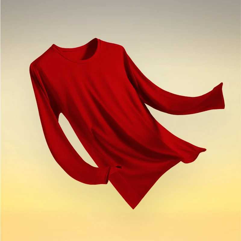 Mens Single-Piece Thermal Underwear Medium-Thick Fleece Cold-Proof Basic Base Layer Top Inner Wear Autumn and Winter G251215