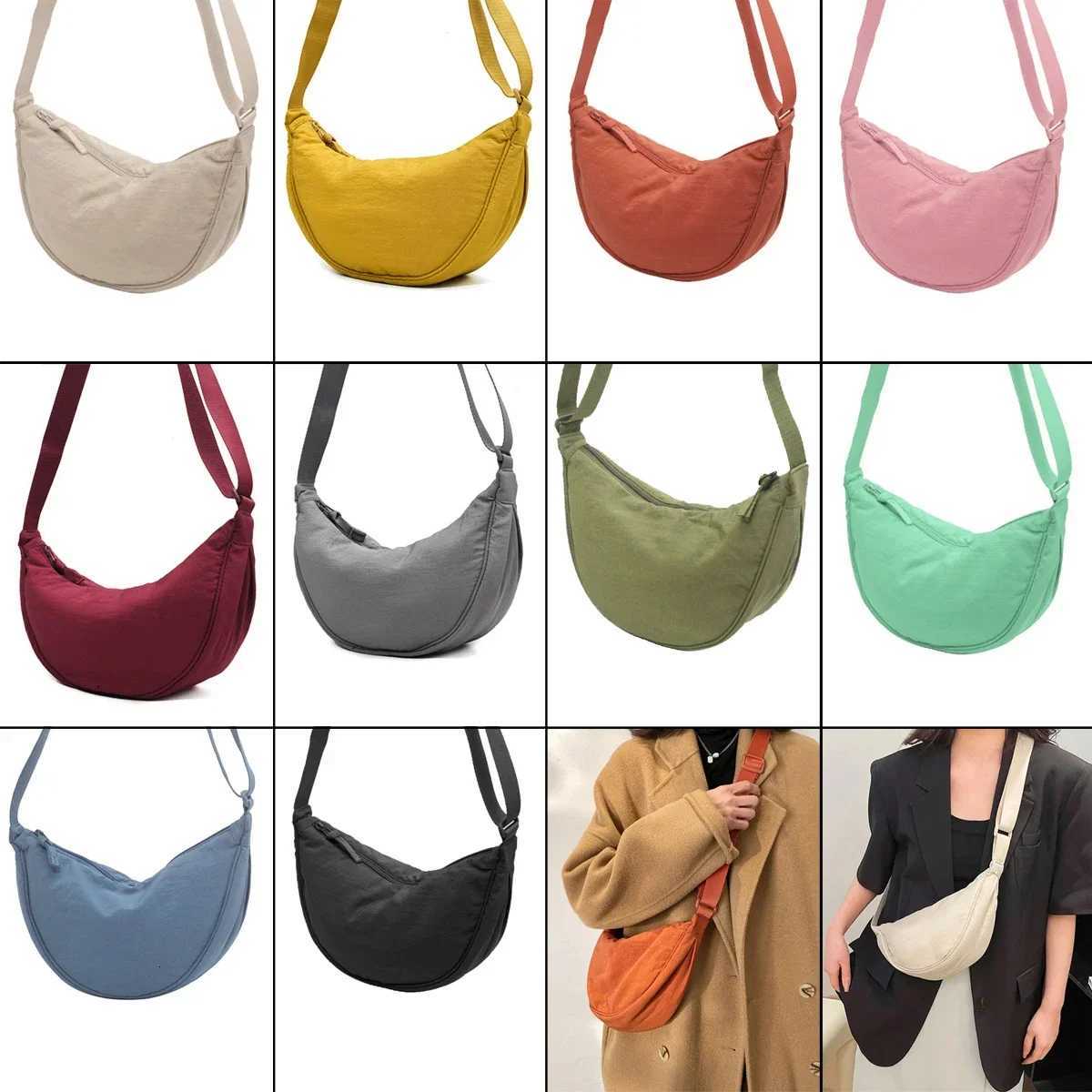 Nylon Hobos Chest Shoulder Dumpling Bag Large Capacity Travel Crossbody Half Moon Belt Messenger for Women Bags WholesaleT251215