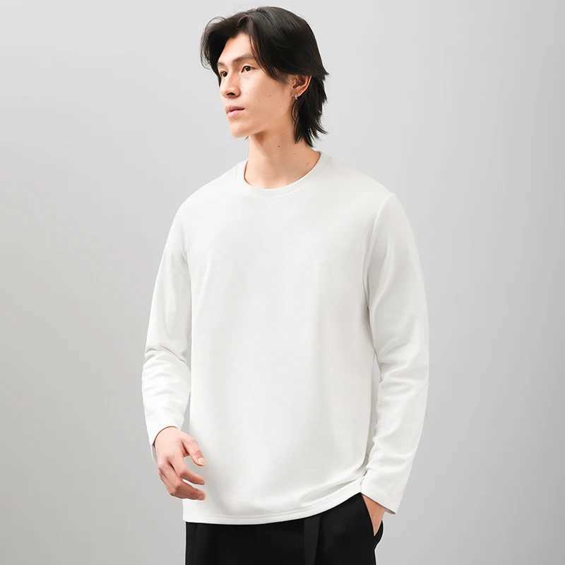 DUKEEN 350g Heavyweight Microfleece Thermal Mens Base Layer Autumn Winter Solid Color Basic Warm Long Sleeve Undershirt G251215