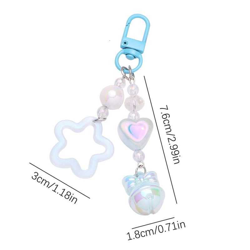 Hollow Pentagram Y2k Star Keychain Bell Pendant Cute Charm Key Ring Handbag Lanyard Accessories Car Hanging Trinket Key Holder M251215