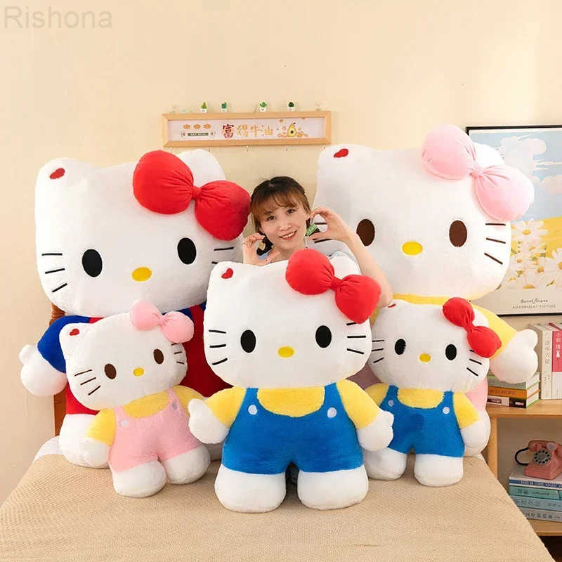 Sanrio New 80cm Oversize Kawaii Hello Kitty Plushie Doll Hello Kitty Pink Stuffed Toys Cute Anime Soft Pillow Kids Birthday Gift H251215
