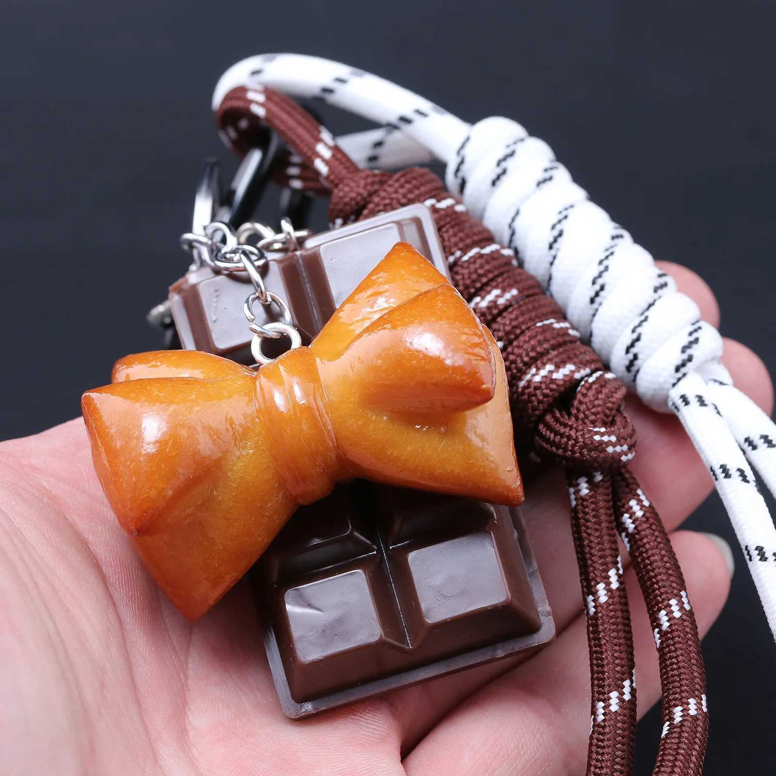 All Seasons Brown Cute Alkaline Bread Korean Version INS Bag Pendant Chocolate Climbing Rope Keychain Decorative Pendant Gift M251215