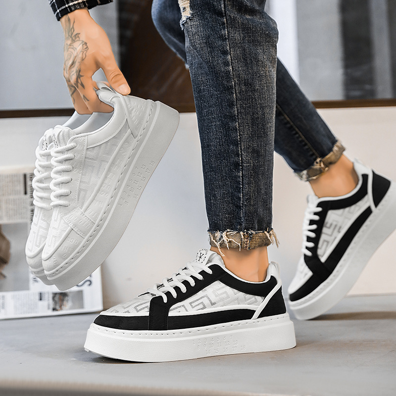 Designer Shoes 2026 Summer Men's Breathable Mesh Sneakers, Platform White Casual Shoes Thick Sole Fashion Board Shoes