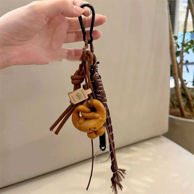 Korean Style Bread Bag Pendant Autumn-Winter Keychain Ornament Braided Rope Bag Pendant Alkali Water Bound Bread Multifunction M251215