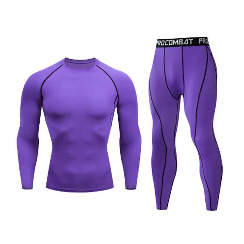 S-4XL New 2-pieces Winter Warm Men Underwear Set Thermal Undershirts Long Johns Compression Tights Fitness Sports Tracksuit Set G251215