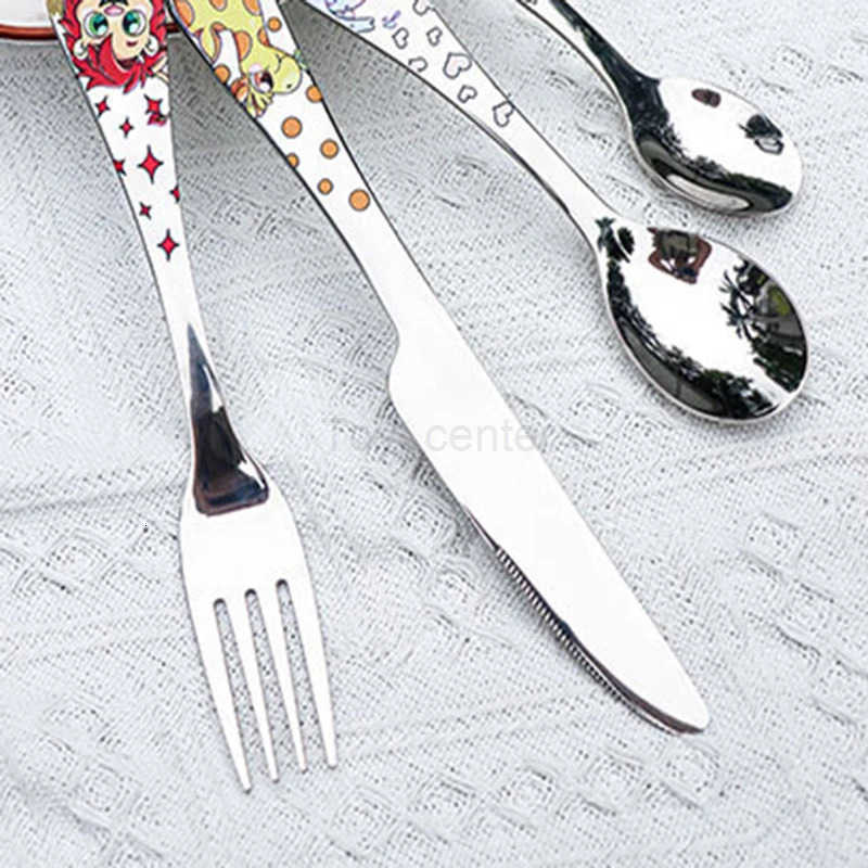 Disney Animal Cartoon Cute Fork Stainless Steel Children Spoon Fork Children Kids Cutlery Set Tableware Dinnerware Supplies Gift H251215