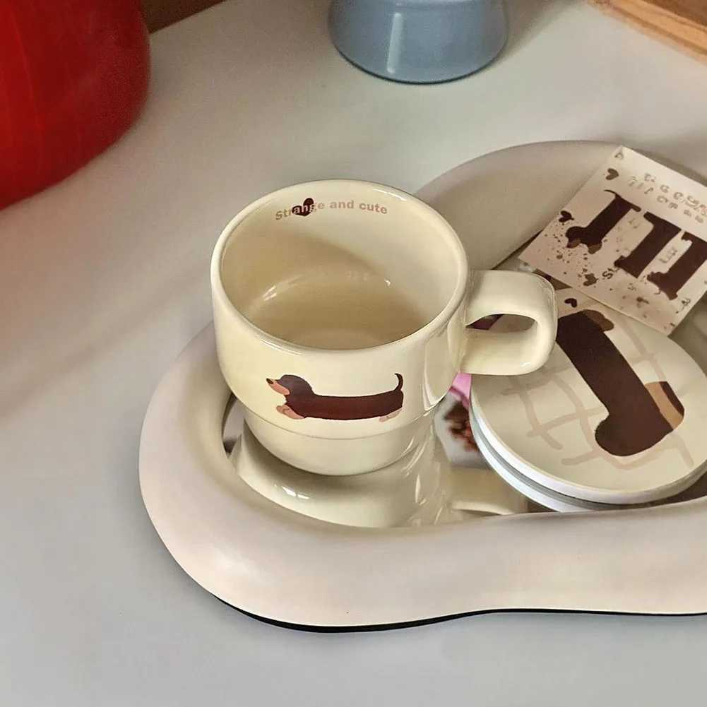 Dachshund Dog g Ceramic Cup Funny Cute Sausage Dog Milk Coffee g with Handle Present for Lovers Friends Christmas Gift H251215