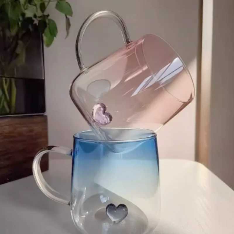 Vntines Day Limited Gradient Color Cup Heat-resistant and Explosion-proof High Couples High Beauty Creative Cup 400ml H251215