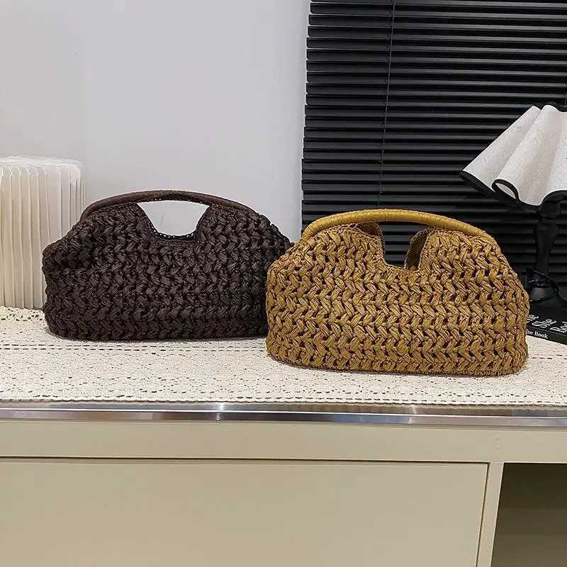 Fashion Elegant Woven Handbag Female Beach Straw Underarm Bag Versatile Exquisite Shoulder Bags Evening Bags For Women GiftsT251215