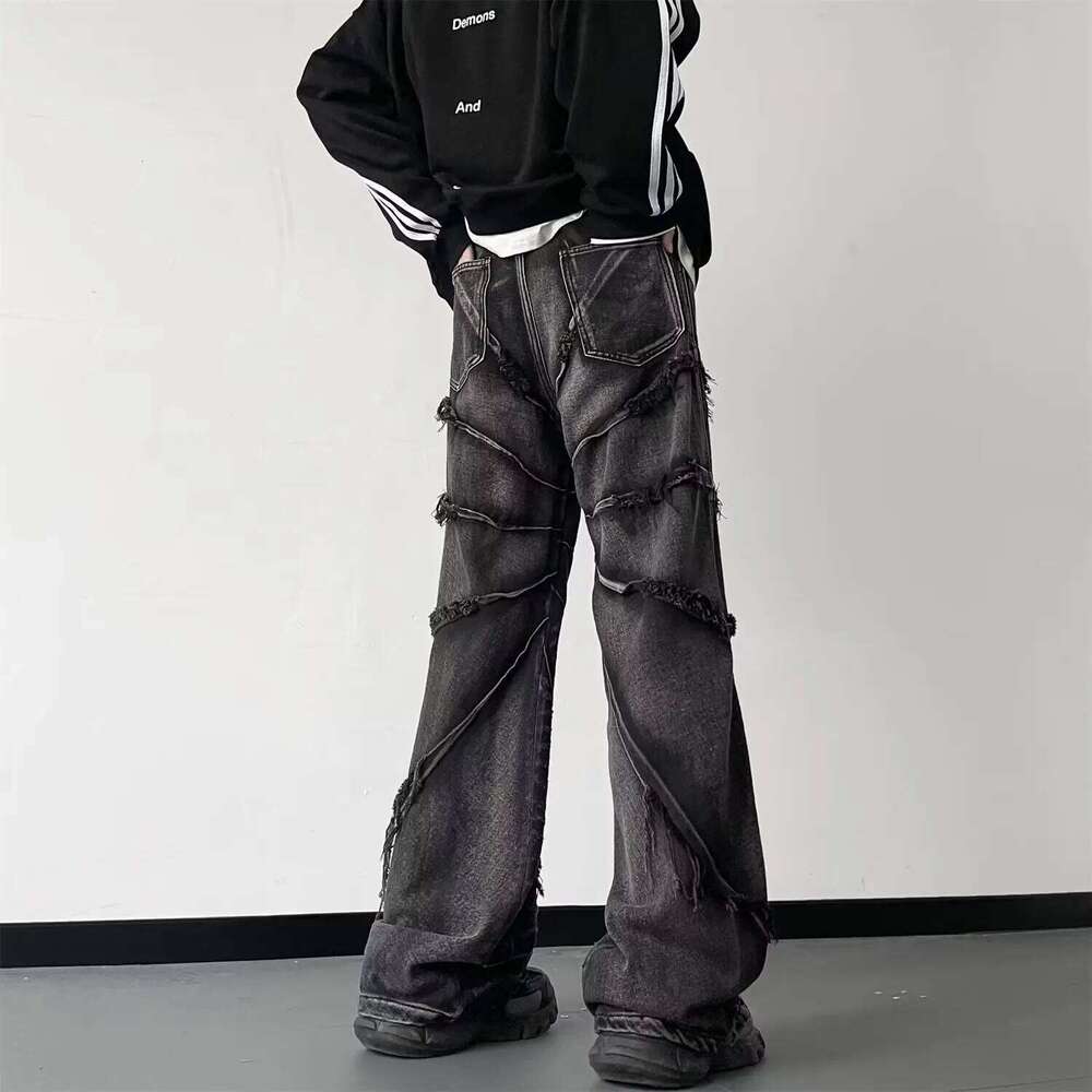 Streetwear Y2K Hip Hop Retro Baggy Men Wide Leg Oversize pants Denim Trousers Cargo Jeans C251215