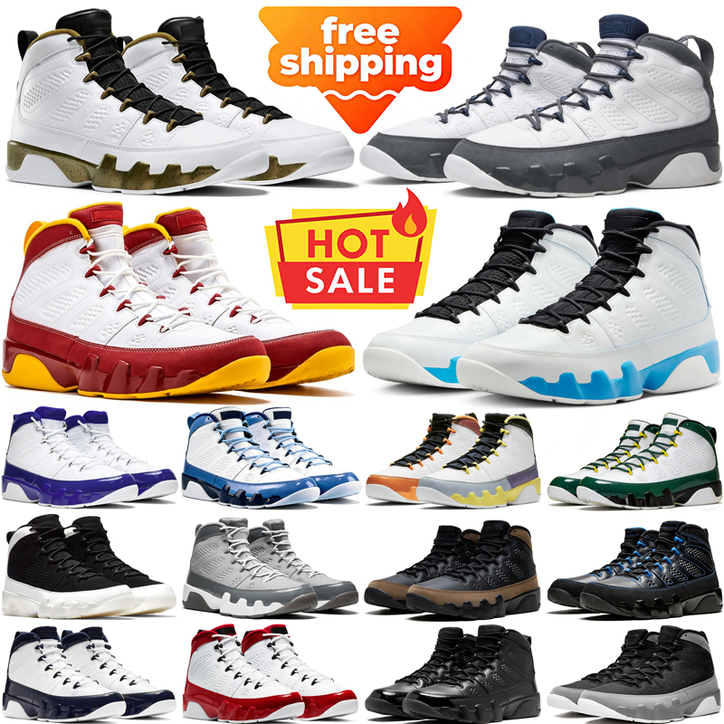 free shipping designer basketball shoes 9 9s mens sneakers woman trainers French Blue Bred Gym Red Cool Grey Powder Blue sport chaussures shoe with box