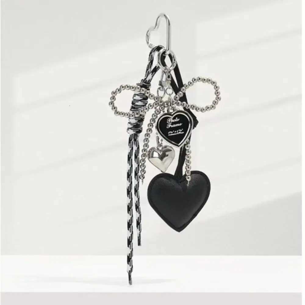 Charm Tassel Love Heart Pendant Handmade Creative Bowknot Keychain Cute Glossy Pendant Keychain Bag Accessories M251215