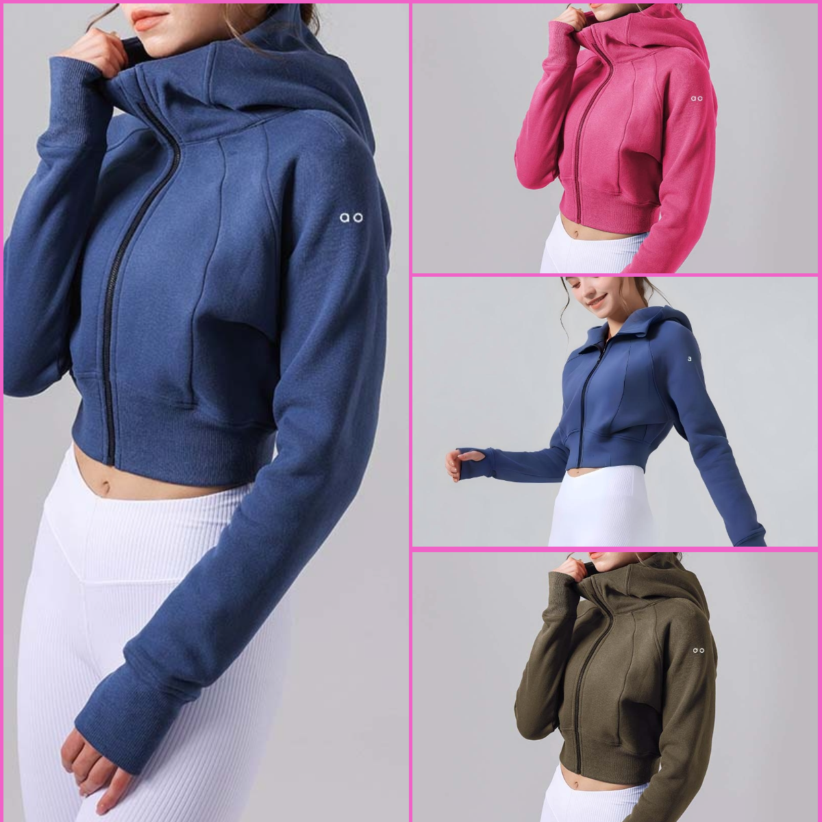 2025 yoga hoodie scuba winter womens hoodies Cropped Sports Jacke womens fashion all zippers hoodie sweater sports long sleeve zip up sweatshirt gym joggers