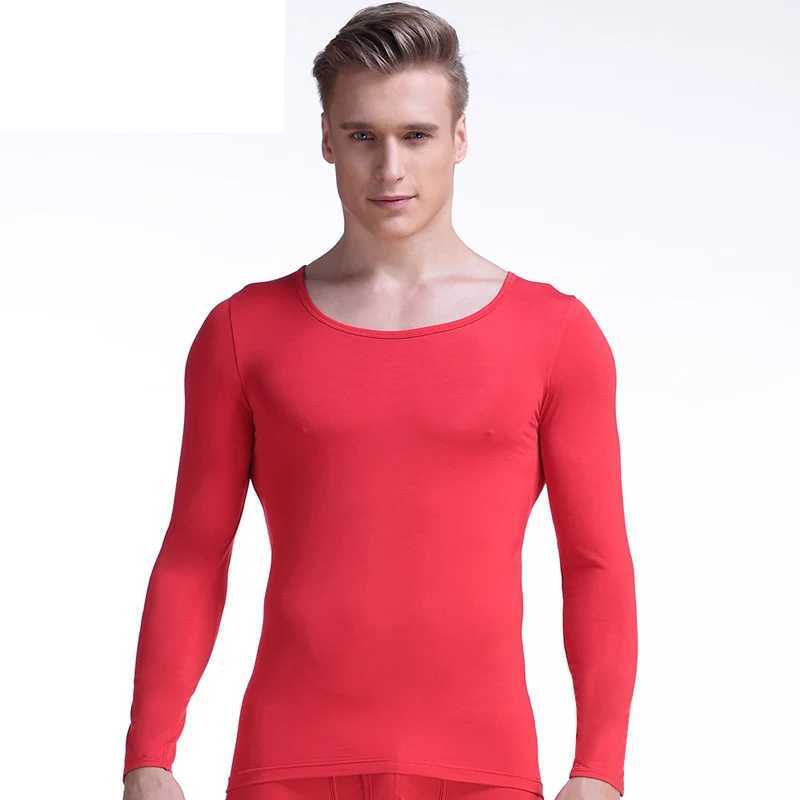 Mens big round neck tight-fitting basic thermal underwear Modell autumn thin single base shirt low collar on the clothes G251215