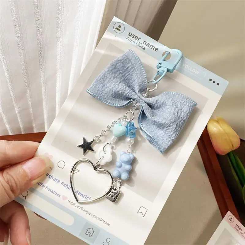 Cute Sweet Bow Bear Heart Keychain Pendants Star Charm Phone Chain Backpack Decoration Keyring y Bag Hanging Ornaments Gifts M251215