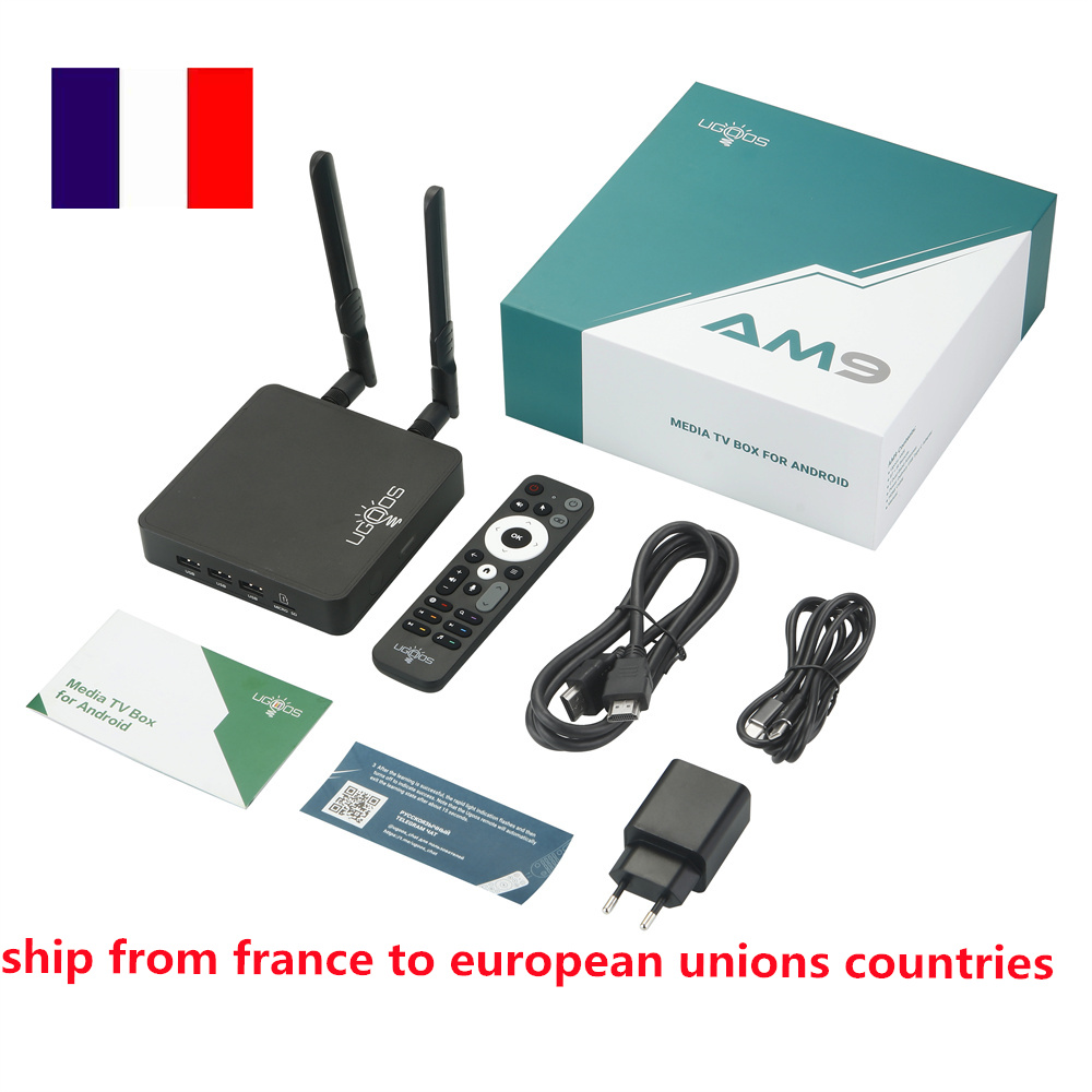 Original Ugoos AM9 Smart TV Box Android 14 Amlogic S905x5 4GB 64GB WiFi BT5.2 1000M AV1 AI-SR Support Android Set Top Box