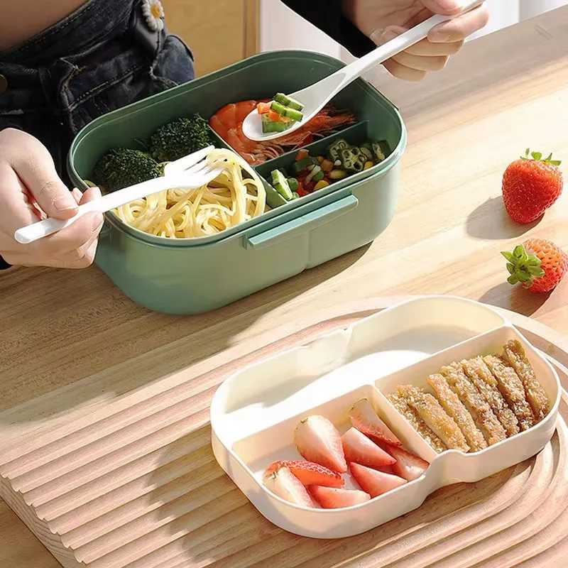 Kitchen Supplies Single-layer Double-layer Portable Fruit Food Box Lunch Box with Fork Spoon and Spoon Preservation Box H251213