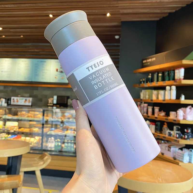 TYESO Simple Frosted Thermos Tea Cup Portable Stainless Steel Insulated Water Bottle Travel Car Drink Vacuum Cup 350/500ML H251215
