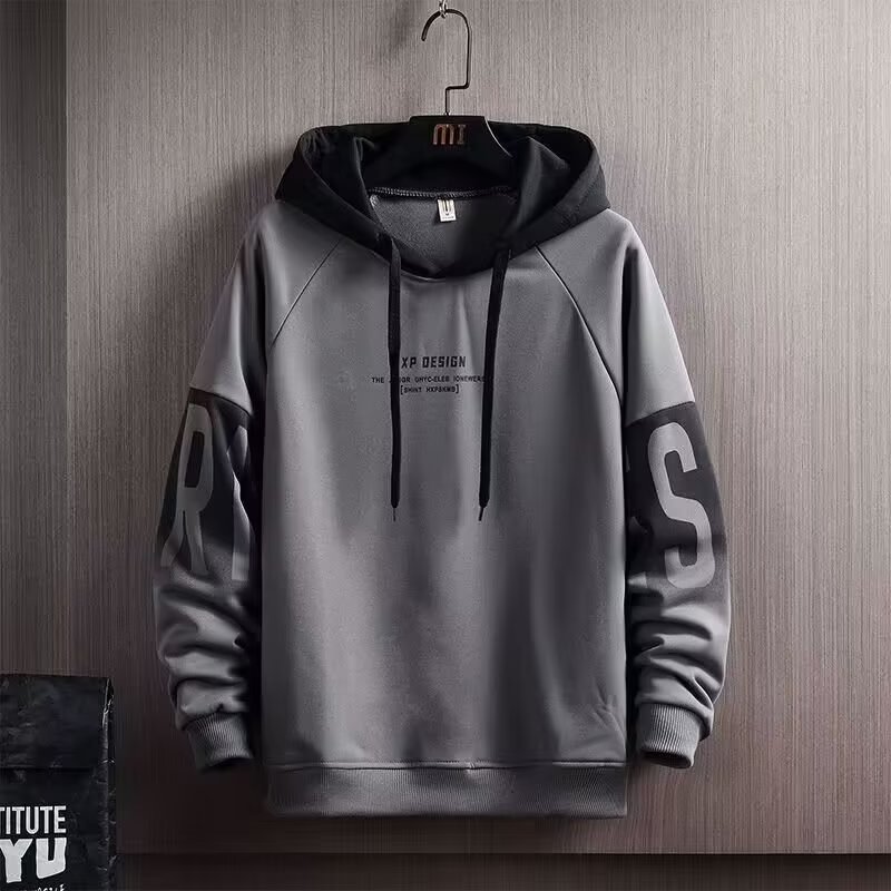 Teen & Student Fleece-Lined Hoodie for Boys - Korean-Style Trendy & Stylish Lightweight Top for Junior & Senior High Schoolers, Winter Wear
