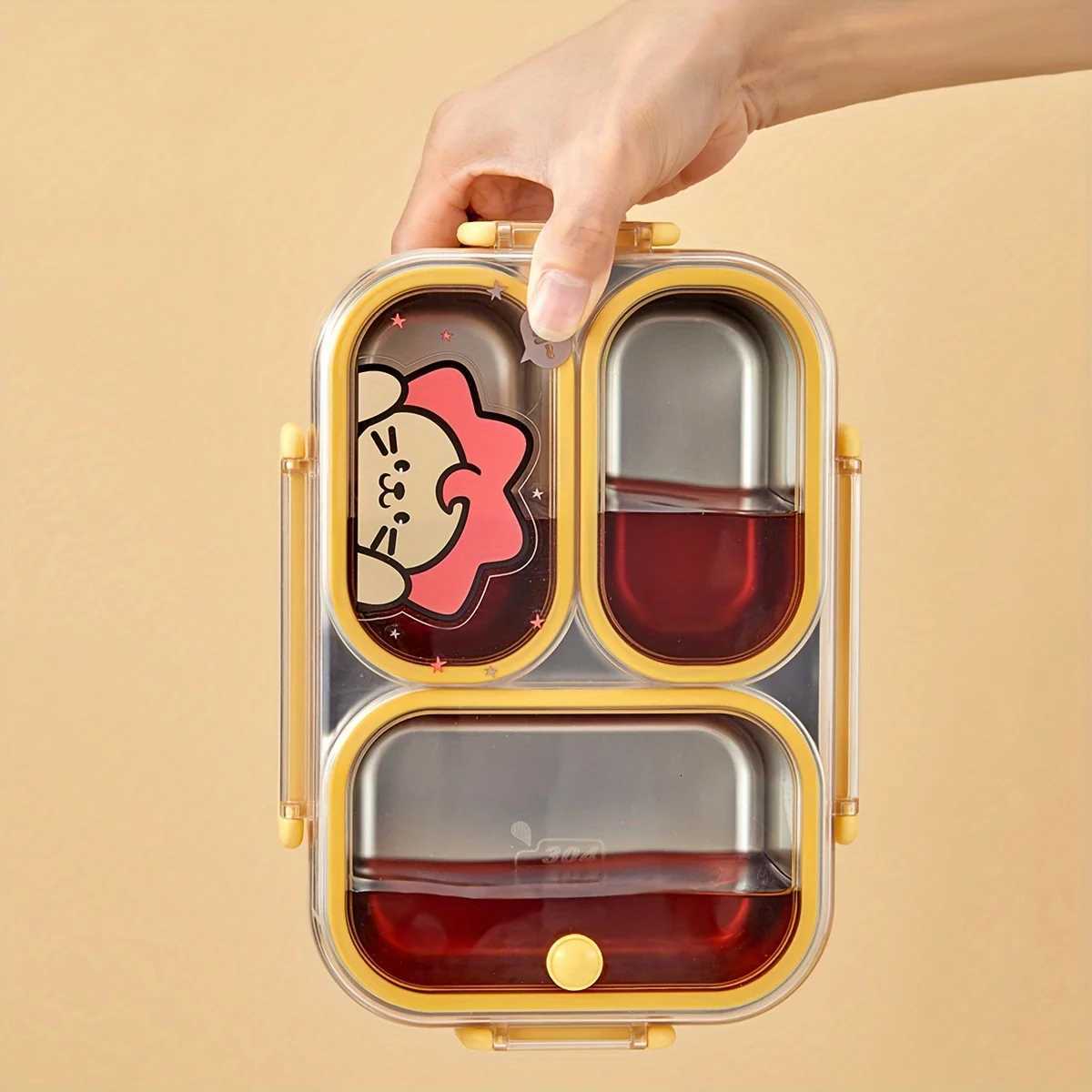 2/3/4 Grids Portable Divided Bento Box Microwave 304 Stainless Steel Lunch Box For Children Student Leak-proof Lunch Container H251213