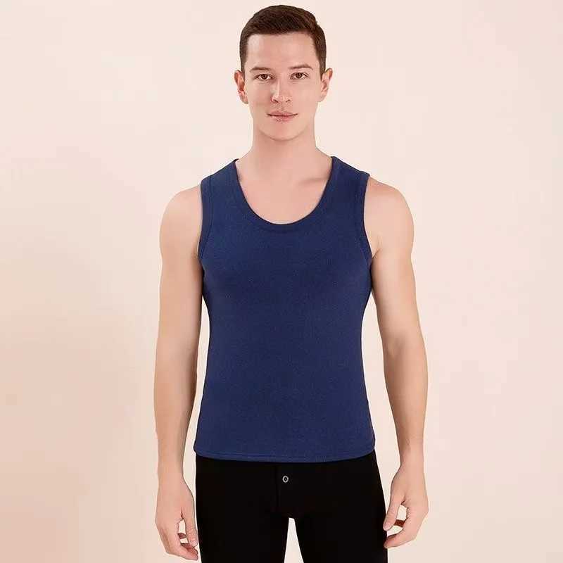 Mens Fleece Lined Thiened Warm Vest Winter Autumn Slim Fit Sleeveless Tank Top Solid Color Thermal Underwear Big Size 8XL 7XLL G251215