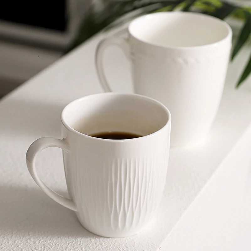 Household Bone Cup 250450ml Wen Solid Simple High Aesthetic Handle Ceramic gs with Scoop Chinese New Couple Water Cup H251215