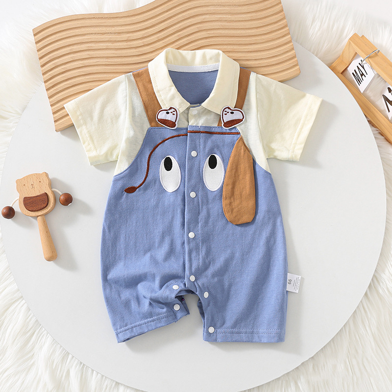 baby Pure cotton Rompers Boys girls designer summer short-sleeved jumpsuit newborn romper