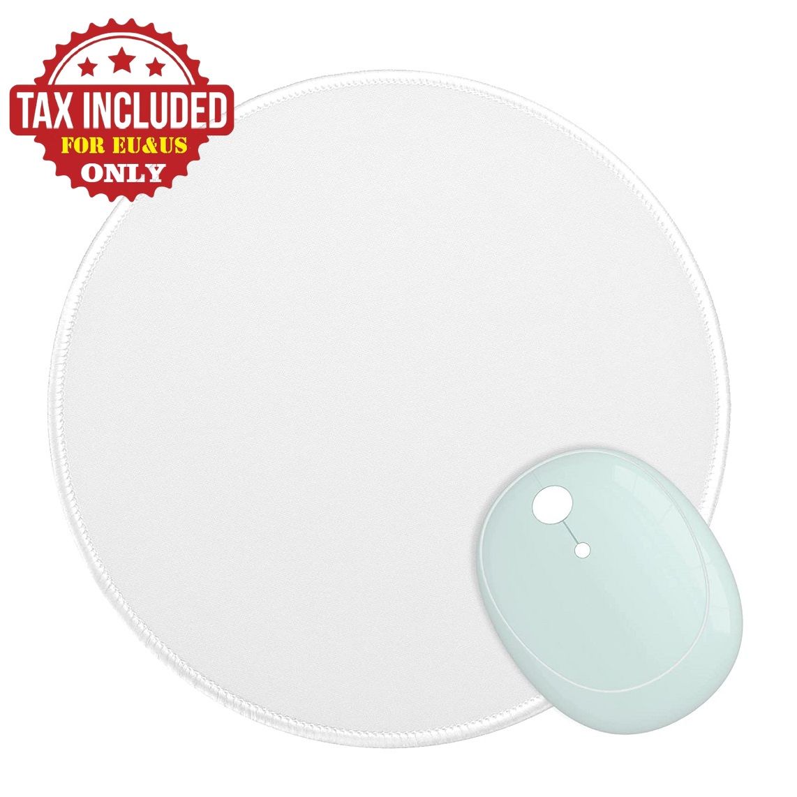 Sublimation Blank Mousepad Blanks with Non Slip Rubber Base Stiched Edge Round Mouse Pad for Heat Transfer Press Printing Crafts