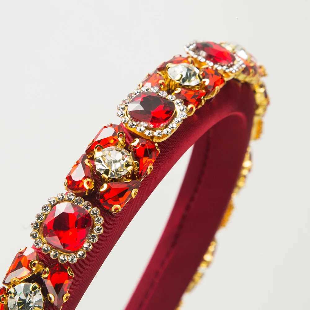 Baroque Crystal Rhinestone Headband Velvet Cushion Headband Stylish Elegant Headband Girl Party HeadbandXJ251215 - view 7