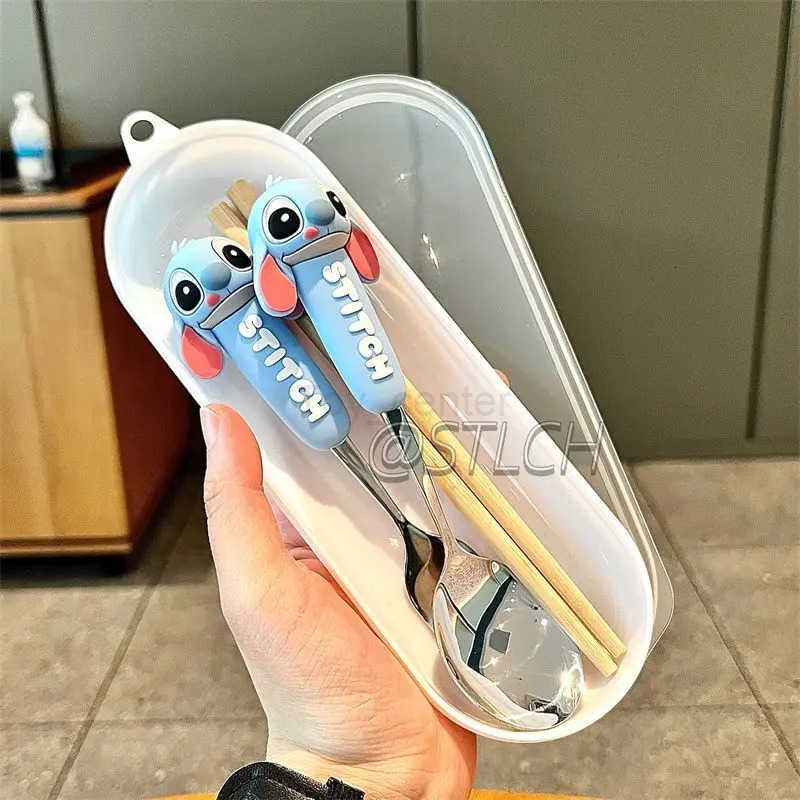 Disney Mickey and Minnie animation themed cartoon fashion student home travel 304 stainless steel spoon and fork tableware set H251215