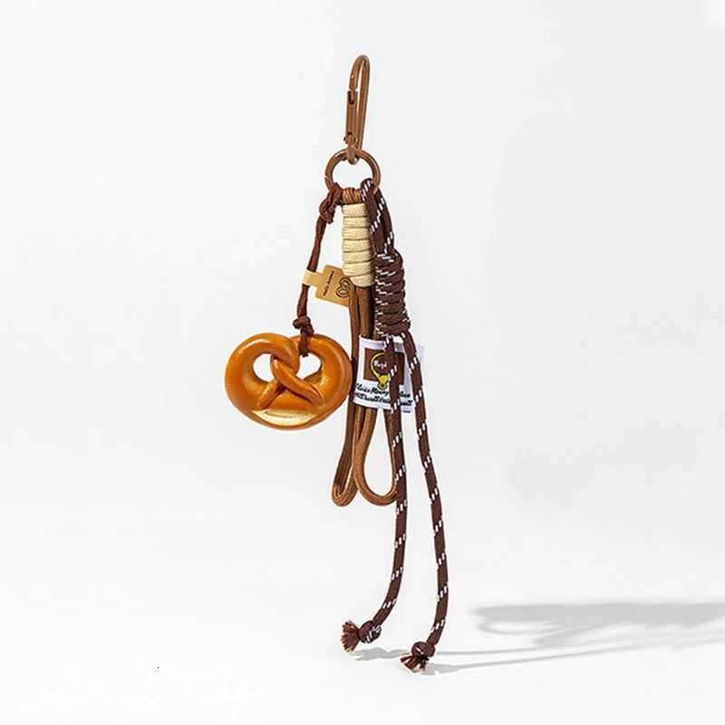 Braided Rope Bag Pendant High-grade Keychain Pendant Cute Alkaline Water Bread Ins Bag Pendant Chocolate Pendant M251215