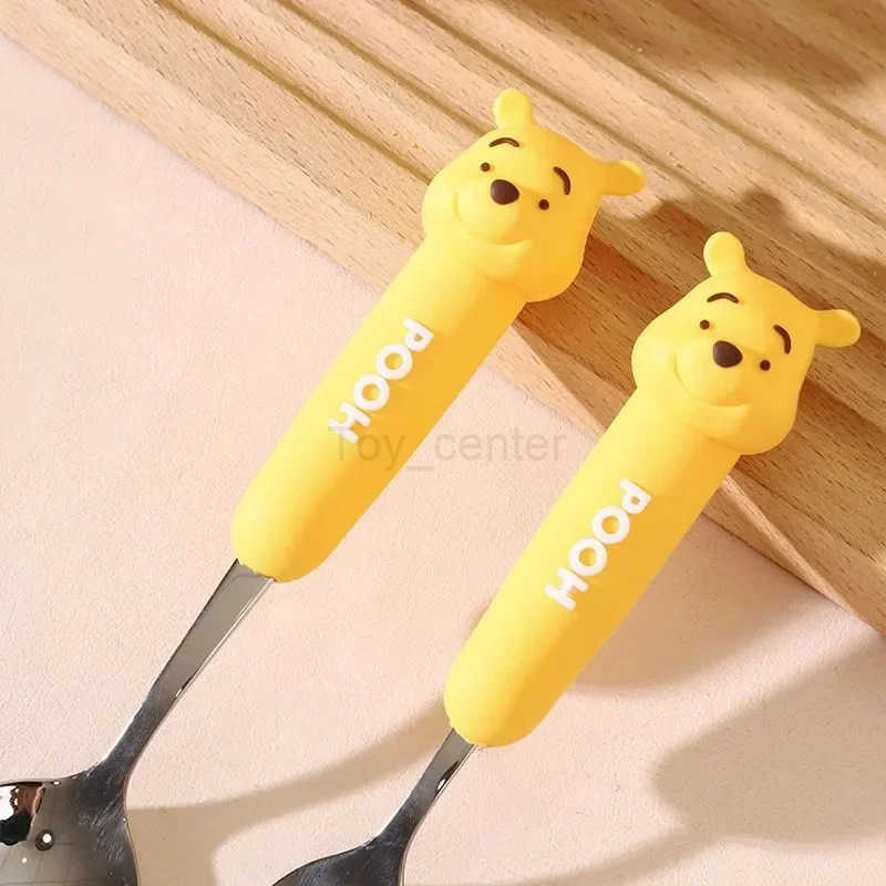 Disney Lotso Winnie the Pooh Cute Personalized Creative Cartoon Pattern Simple Fashion Portable Stainless Steel Fork Spoon Set H251215