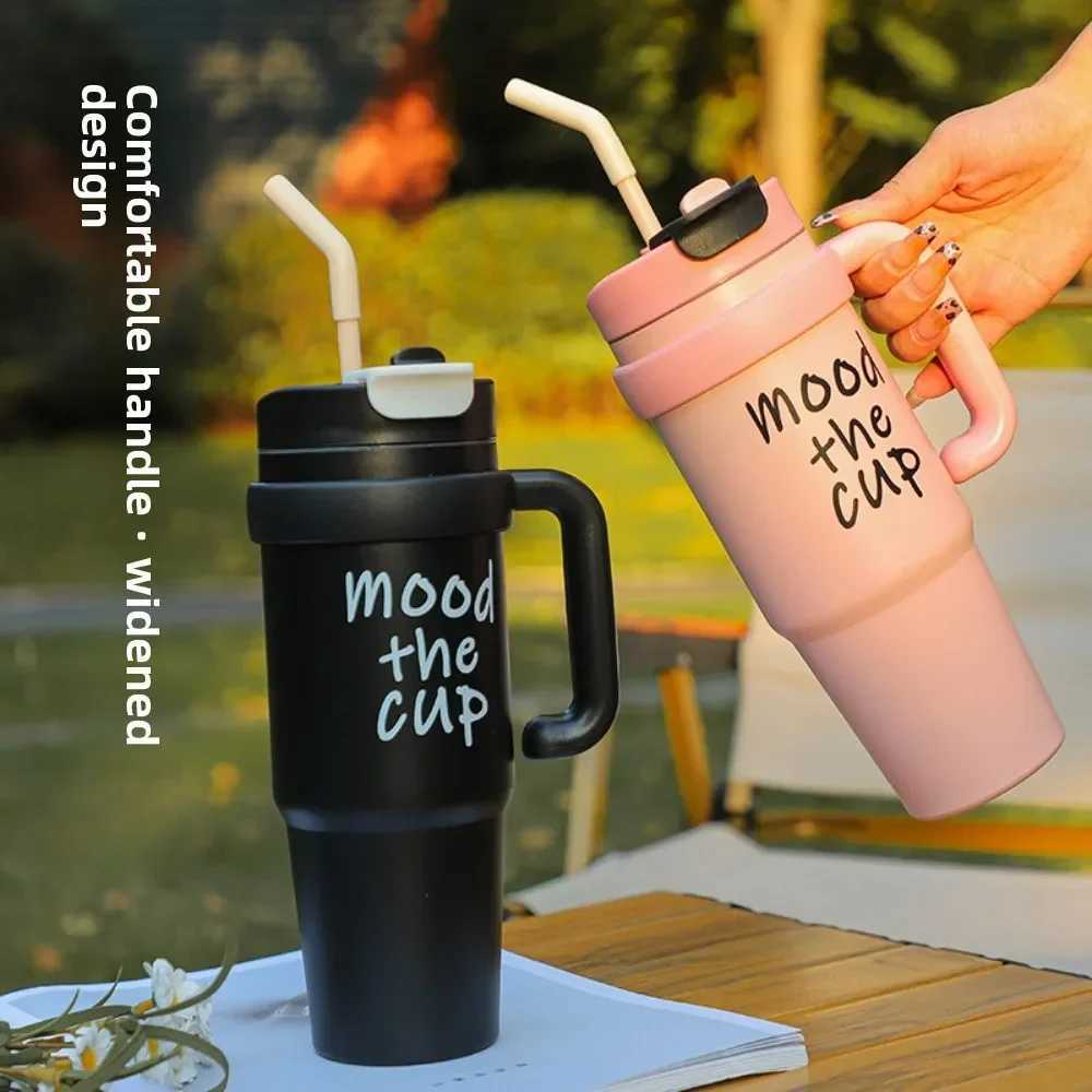 Big Mac 30oz Thermos Cup Girls Stainless Steel Large Capacity Ice Cup with Straw Double Drinking Ton Water Cup H251215