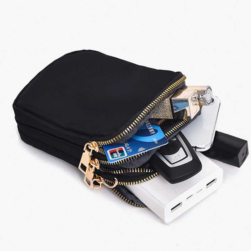 Women Mini Bag Crossbody Zipper Shoulder Bags Mobile Phone Purse Vertical Multifunctional Wallet Black Walking Crossbody BagsT251215