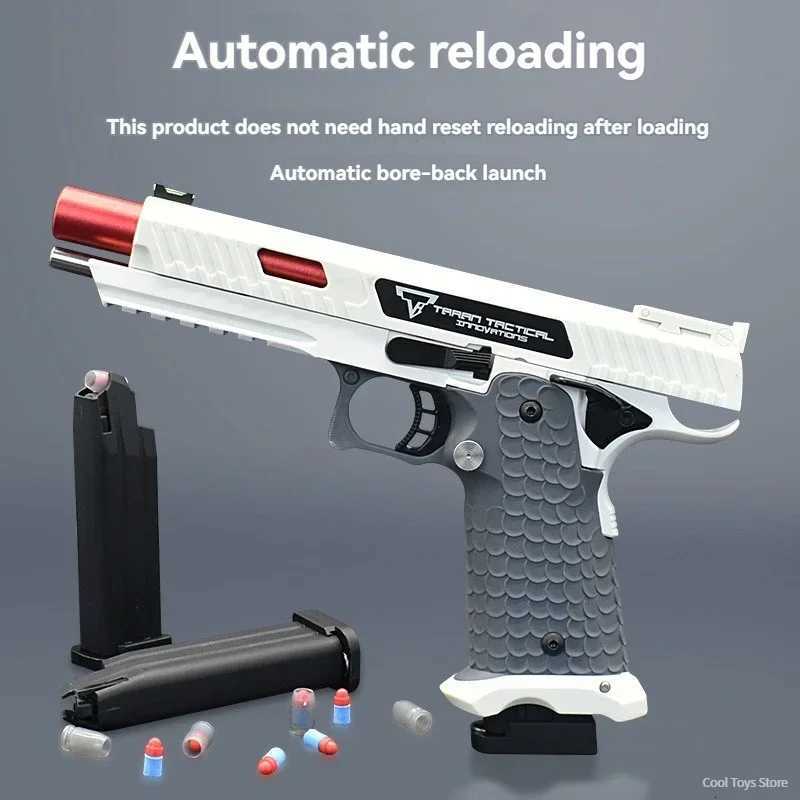 Toy Gun UDL2011 Alloy Nylon Soft Bullet Shell Ejecting Pistol Manual Launcher Real Size Fake Blaster Gun Replica Toy for BoyXJ251215