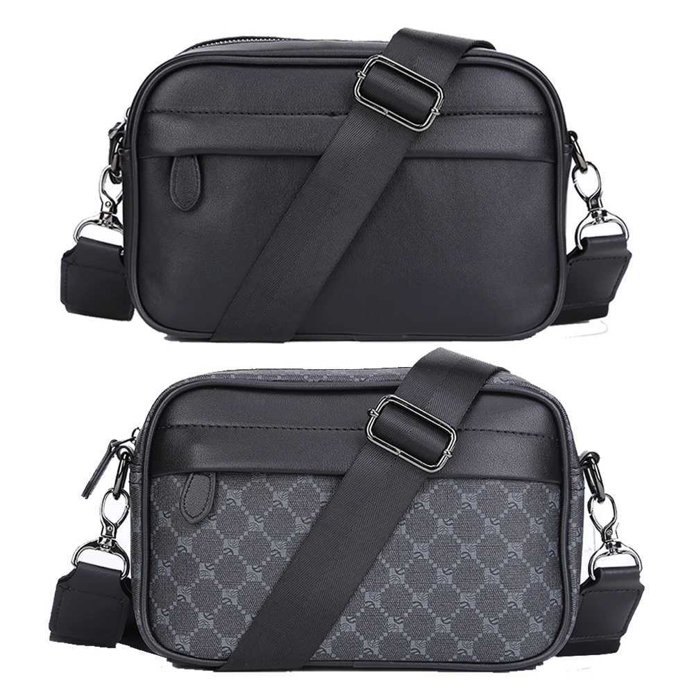 Messenger Sling Bags For Men Casual PU Small Zipper Crossbody Pouch Men Shoulder Bag Women Square Bag Trendy Diagonal Chest BagT251215