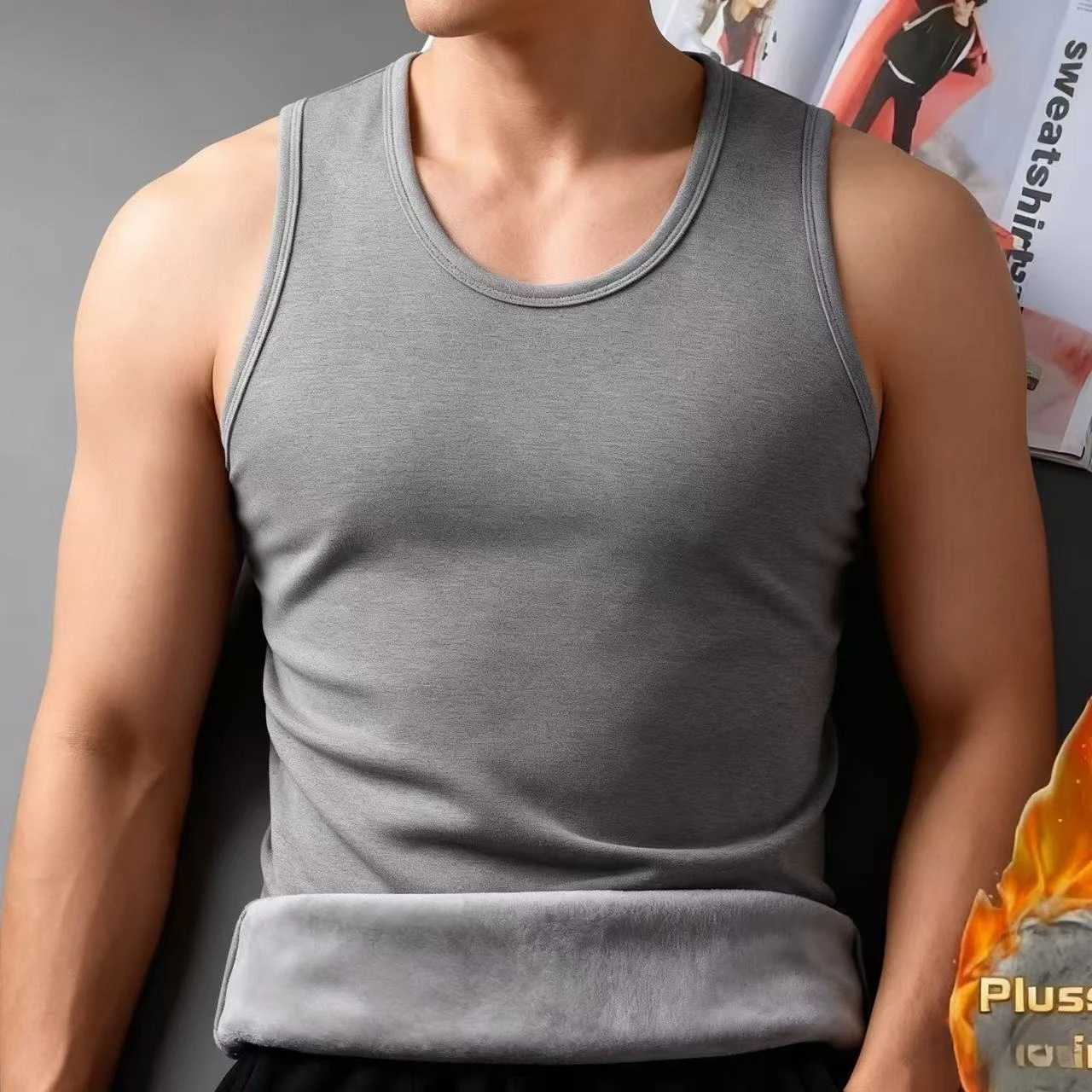 Autumn Winter Thermal Underwear Man Sleeveless Vest Thermo Lingerie Mens Warm Top Thickening Thermo Vest Undershirt G251215