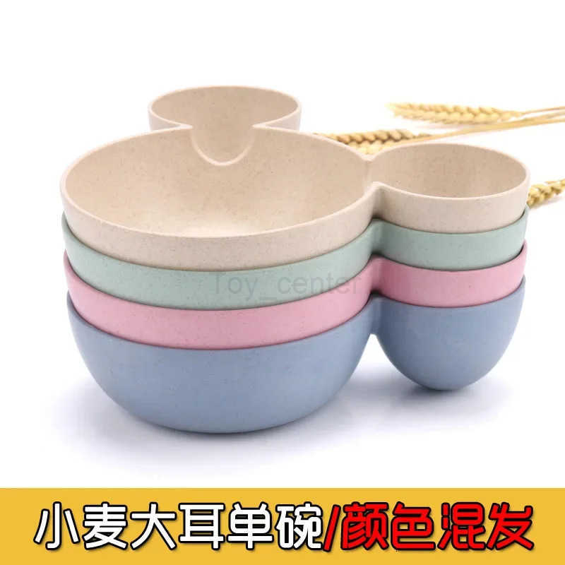 Disney 4Pcs Mickey Mouse Baby Divided Complementary Food Plate for Kids Dinner Plates Spoon Set Girls Dinnerware Tableware H251215