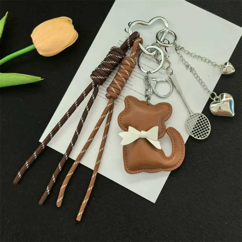 Leather Keychain Fashion Leather Pendant With Braided Rope Bag Gift All-purpose Bag Hanging Accessory M251215