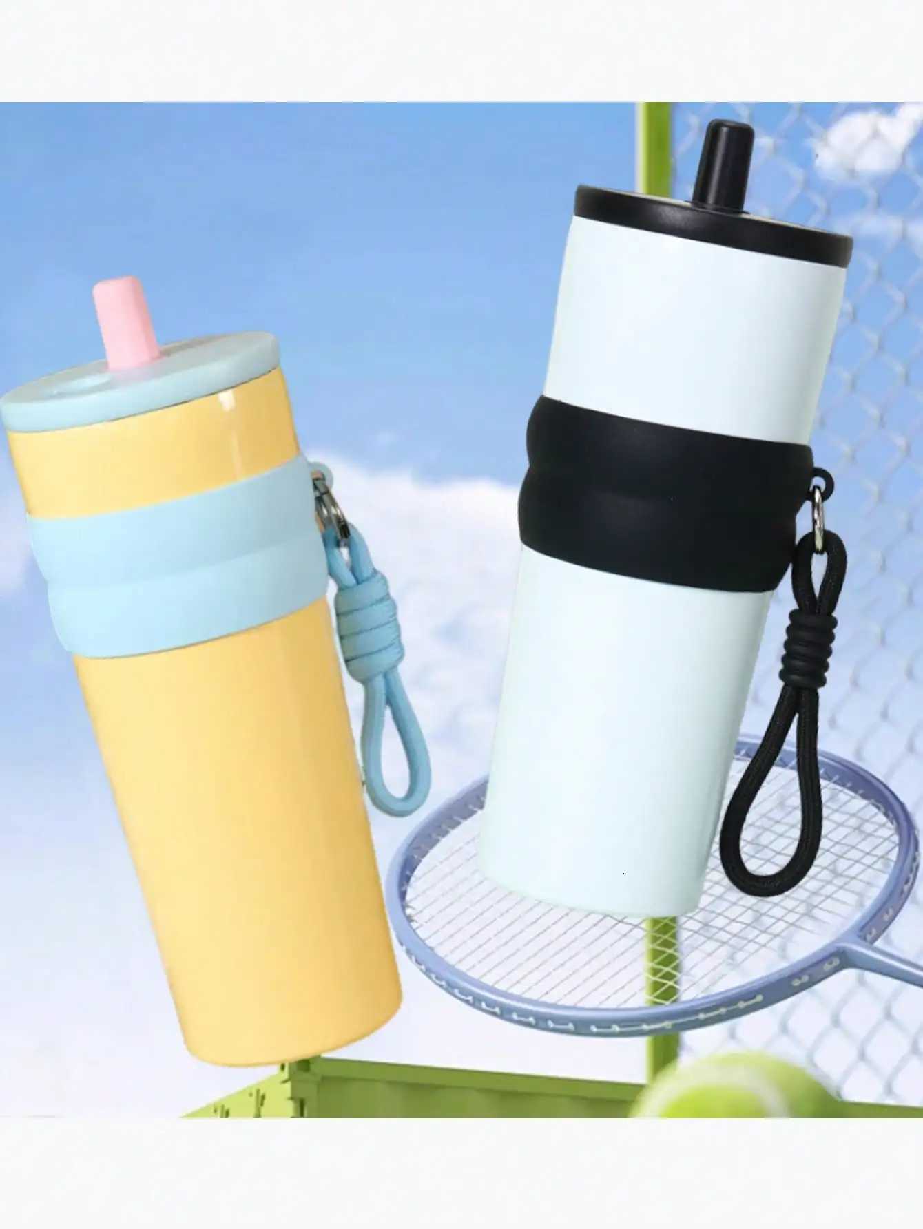 Insulated travel mug stainless steel coffee cup portable with straw large capacity car water bottle H251215